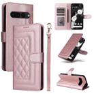 For Google Pixel 7 Pro Diamond Lattice Leather Flip Phone Case(Rose Gold) - 1