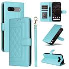 For Google Pixel 7a Diamond Lattice Leather Flip Phone Case(Mint Green) - 1