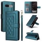 For Google Pixel 7a Diamond Lattice Leather Flip Phone Case(Green) - 1