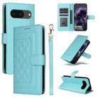 For Google Pixel 8 Diamond Lattice Leather Flip Phone Case(Mint Green) - 1