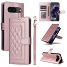 For Google Pixel 8 Diamond Lattice Leather Flip Phone Case(Rose Gold) - 1