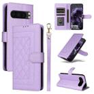 For Google Pixel 8 Pro Diamond Lattice Leather Flip Phone Case(Light Purple) - 1