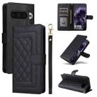 For Google Pixel 8 Pro Diamond Lattice Leather Flip Phone Case(Black) - 1