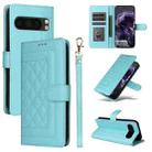 For Google Pixel 9 Diamond Lattice Leather Flip Phone Case(Mint Green) - 1