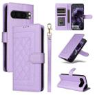 For Google Pixel 9 Diamond Lattice Leather Flip Phone Case(Light Purple) - 1