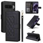 For Google Pixel 9 Diamond Lattice Leather Flip Phone Case(Black) - 1