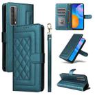 For Huawei P Smart 2021 Diamond Lattice Leather Flip Phone Case(Green) - 1