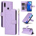 For Huawei P Smart Z Diamond Lattice Leather Flip Phone Case(Light Purple) - 1