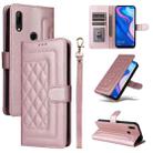 For Huawei P Smart Z Diamond Lattice Leather Flip Phone Case(Rose Gold) - 1