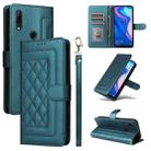 For Huawei P Smart Z Diamond Lattice Leather Flip Phone Case(Green) - 1