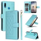 For Huawei P20 Lite Diamond Lattice Leather Flip Phone Case(Mint Green) - 1