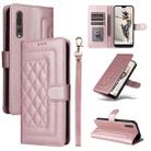 For Huawei P20 Pro Diamond Lattice Leather Flip Phone Case(Rose Gold) - 1