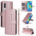 For Huawei P30 Diamond Lattice Leather Flip Phone Case(Rose Gold) - 1