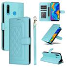 For Huawei P30 Lite Diamond Lattice Leather Flip Phone Case(Mint Green) - 1