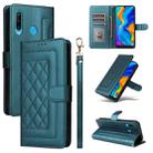 For Huawei P30 Lite Diamond Lattice Leather Flip Phone Case(Green) - 1