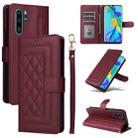 For Huawei P30 Pro Diamond Lattice Leather Flip Phone Case(Wine Red) - 1