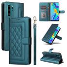 For Huawei P30 Pro Diamond Lattice Leather Flip Phone Case(Green) - 1