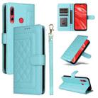 For Huawei Enjoy 9s Diamond Lattice Leather Flip Phone Case(Mint Green) - 1