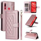 For Huawei Enjoy 9s Diamond Lattice Leather Flip Phone Case(Rose Gold) - 1