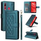 For Huawei Enjoy 9s Diamond Lattice Leather Flip Phone Case(Green) - 1