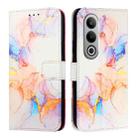 For OnePlus Nord CE4 PT003 Marble Pattern Flip Leather Phone Case(Galaxy Marble White) - 1