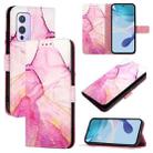 For OnePlus 9 PT003 Marble Pattern Flip Leather Phone Case(Pink Purple Gold) - 1