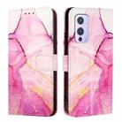 For OnePlus 9 PT003 Marble Pattern Flip Leather Phone Case(Pink Purple Gold) - 2