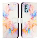 For OnePlus 9R / 8T PT003 Marble Pattern Flip Leather Phone Case(Galaxy Marble White) - 2