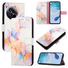 For OnePlus 12 5G Global PT003 Marble Pattern Flip Leather Phone Case(Galaxy Marble White) - 1