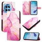 For OnePlus 12R 5G Global PT003 Marble Pattern Flip Leather Phone Case(Pink Purple Gold) - 1