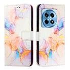 For OnePlus 12R 5G Global PT003 Marble Pattern Flip Leather Phone Case(Galaxy Marble White) - 2