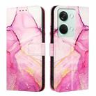 For OnePlus Ace 2V / Nord 3 PT003 Marble Pattern Flip Leather Phone Case(Pink Purple Gold) - 2