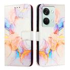 For OnePlus Ace 2V / Nord 3 PT003 Marble Pattern Flip Leather Phone Case(Galaxy Marble White) - 2