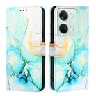 For OnePlus Ace 2V / Nord 3 PT003 Marble Pattern Flip Leather Phone Case(Green) - 2