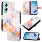 For OnePlus Nord N30 SE 5G PT003 Marble Pattern Flip Leather Phone Case(Galaxy Marble White) - 1