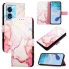 For OnePlus Nord N300 PT003 Marble Pattern Flip Leather Phone Case(Rose Gold) - 1