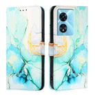 For OnePlus Nord N300 PT003 Marble Pattern Flip Leather Phone Case(Green) - 2