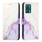 For OnePlus Nord CE 2 Lite 5G / Nord 2 Lite PT003 Marble Pattern Flip Leather Phone Case(White Purple) - 2