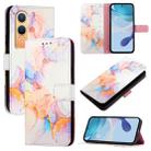 For OnePlus Nord CE4 Lite PT003 Marble Pattern Flip Leather Phone Case(Galaxy Marble White) - 1