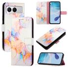 For OnePlus Nord 4 5G PT003 Marble Pattern Flip Leather Phone Case(Galaxy Marble White) - 1