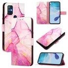 For OnePlus Nord N10 5G PT003 Marble Pattern Flip Leather Phone Case(Pink Purple Gold) - 1