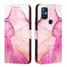 For OnePlus Nord N10 5G PT003 Marble Pattern Flip Leather Phone Case(Pink Purple Gold) - 2