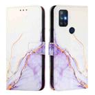 For OnePlus Nord N10 5G PT003 Marble Pattern Flip Leather Phone Case(White Purple) - 2