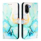 For OnePlus Ace 5 Racing PT003 Marble Pattern Flip Leather Phone Case(Green) - 2