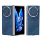 For vivo X Fold3 PU Leather Frosted Transparent Edge Phone Case(Blue) - 1