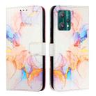 For Realme 9 Pro 5G Global & EU PT003 Marble Pattern Flip Leather Phone Case(Galaxy Marble White) - 2