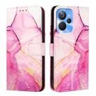 For Realme 10T / 10s / Realme 9i 5G India PT003 Marble Pattern Flip Leather Phone Case(Pink Purple Gold) - 2