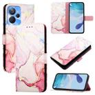 For Realme 10T / 10s / Realme 9i 5G India PT003 Marble Pattern Flip Leather Phone Case(Rose Gold) - 1