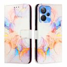 For Realme 10T / 10s / Realme 9i 5G India PT003 Marble Pattern Flip Leather Phone Case(Galaxy Marble White) - 2