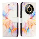 For Realme 11 4G Global PT003 Marble Pattern Flip Leather Phone Case(Galaxy Marble White) - 2